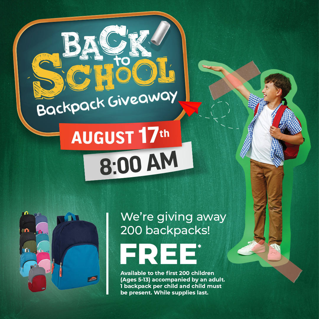 Back to School Backpack Giveaway Event at Tony's Fresh Market